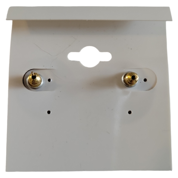 Enamel Post Pierced Blue White Cream Circle Earrings - Picture 3 of 3